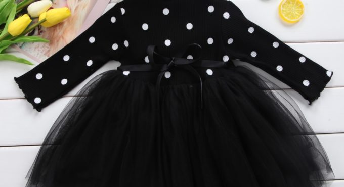 Princess Long sleeve Baby Girl Dress Newborn Infant Baby Girl Clothes Bow Dot Tutu Ball Gown Party Dresses Baby Kid Girl clothes