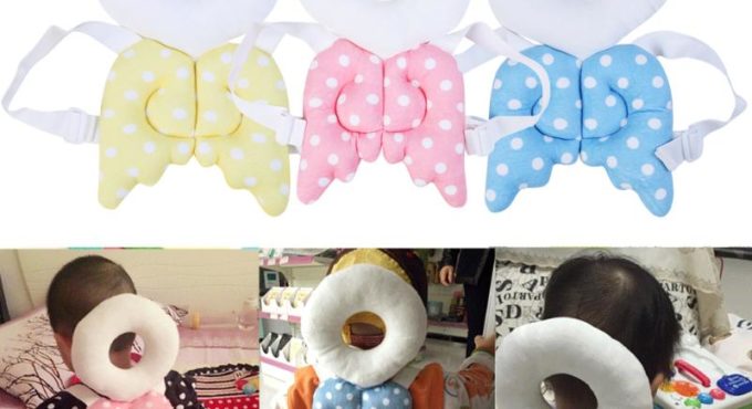 Baby Head Neck Protection Mat Pillows Toddler Crawling Walking Training Anti-Bumps Headrest Pillow Wing Shape Cushion Mat