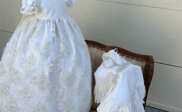 Vintage Luxury Ball Gown Short Sleeves Jewel Baptism Gown Appliques Christening Dress White Ivory 3-24month