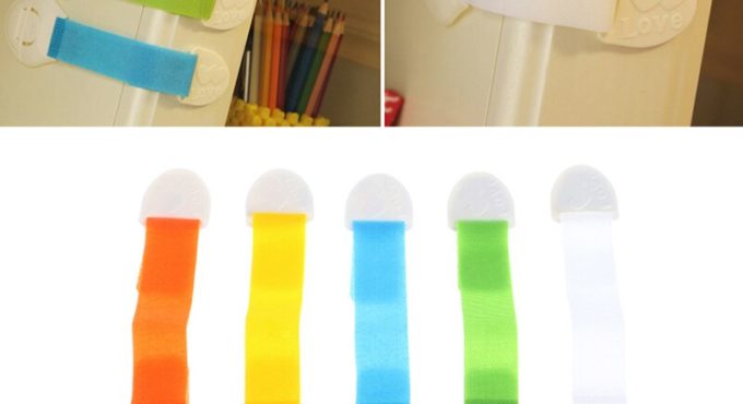 Baby Kids Cabinet Drawers Fridge Door Plastic Adjustable Locks Safety Protection New Yellow, Green, White, Orange