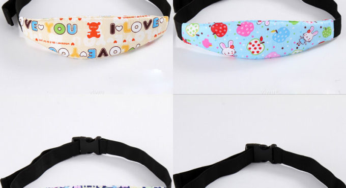 Pudcoco Protect Baby Head Support Holder Cute Print Comfortable Sleep Belt Adjustable Safety Car Seat Kids Nap Aid Band Carriers