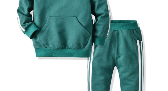 Top and Top Fashion Baby kids Boys Girls Clothes Set Pullover Sweatshirt Jacket+Trousers Infant Casual 2Pcs Outfits Suit