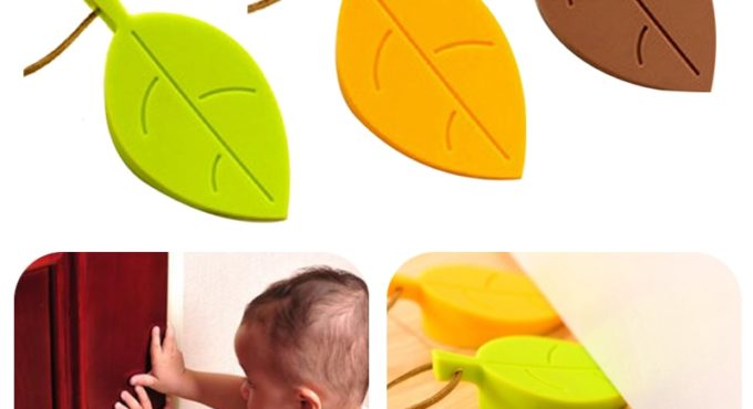 Hot Silicone Rubber Door Stopper Cute Autumn Leaf Style Home Decor Finger Safety Protection Wedge Kid Baby Safe Doorways Gates