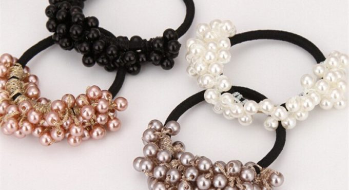 Pearl Rubber Headwear For Women Elastic Hair Bands Rope Scrunchie Ponytail Holder Hair Accessories