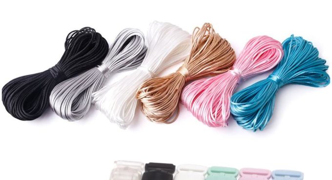 Nylon Rope 20M/Lot Satin Cords 1mm DIY String Accessary Findings Baby Silicone Teething Plastic Clip Baby Teether