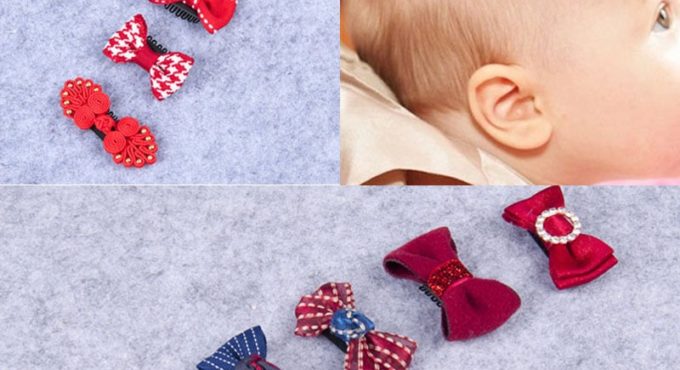 5pcs/set Lovely Baby Girl Bowknot Hairpins Kids Hair Clips Barrettes Cute BB Clips Newborn Headwear Hair Accessories for Girls