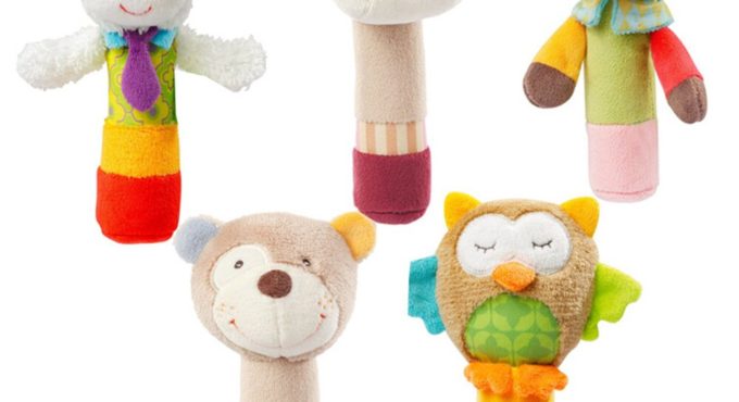 Toy BB stick Plush Cartoon Animal Sound Toys Rattle Newborn Baby Hand Puppet Enlightenment Plush Doll BB Stick