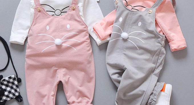 Spring newborn baby girls clothes sets fashion suit T-shirt + pants suit baby girls outside wear sports suit clothing sets