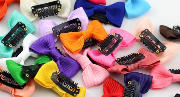 10pc 2" Little Bow Solid Ribbon Bows Babies Fine Wispy Hair Mini Latch Wisp Clip Newborn Small Hair Clip Infant Hairbows Hairpin