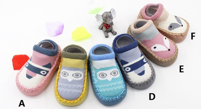 TELOTUNY Children's Flats Cartoon Newborn Baby Girls Boys Shoes Anti-Slip Socks Slipper Shoes C0419