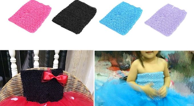 Baby Girls Crochet Tube Elastic Waistband Headband Tutu Skirt Costume 6''/9"/12"