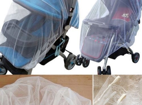 1X Solid Whtie Stroller Pushchair Mosquito Insect Net Mesh Buggy Cover for Baby Infant Crib Netting