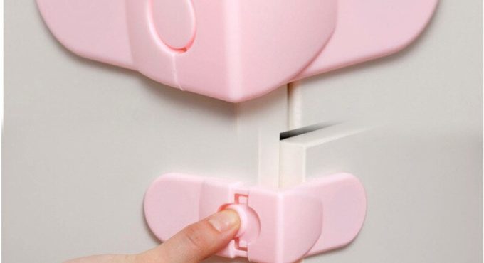 50pc/lot Children's Right of Multi Function Security Lock The Drawer Lock Baby Infant Corner Cabinet Door Lock for Refrigerator