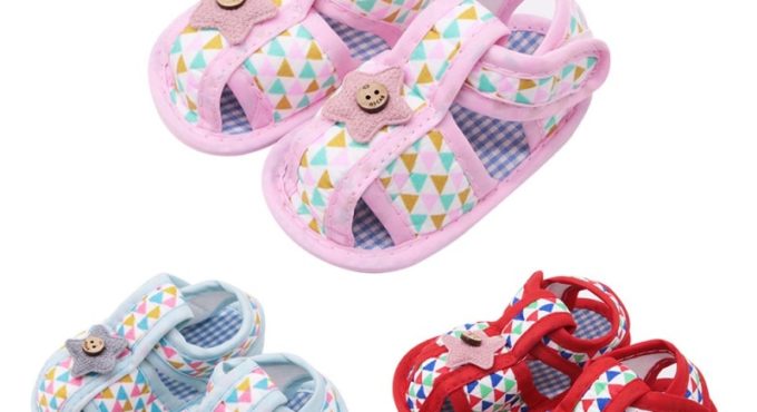 Summer Shoes For Baby Cotton Sandals Girl Hollow Printed Soft-Soled Sandals Princess Shoes