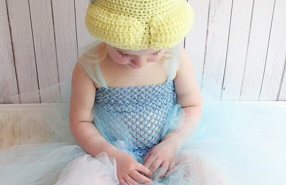 free shipping 20pcs/lot Cinderella Crochet Hat , baby Princess Hat , Princess Crochet Hat , handmade Crochet girl Hat NB-6years