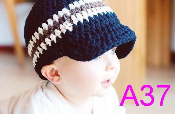 20ps/lot Crochet Baby Newsboy Cap , Newborn Newsboy Hat , Baby Boy Hat , Choose Any Color, Newborn Photography Prop NB-6years