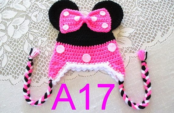 free shipping, 20pcs/lot baby Cartoon animal hat ,handmade crochet children's hat with pink bow . baby Beanie caps