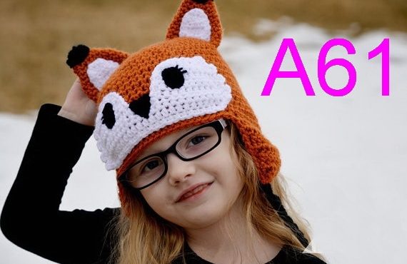 Crochet Fox Hat, Kids Winter Hat, Toddler Hat, Cute Hat, Animal Hat, Fox Ears Hat, Earflap Hat, Fox Hat, Crochet kids Hat 100pcs