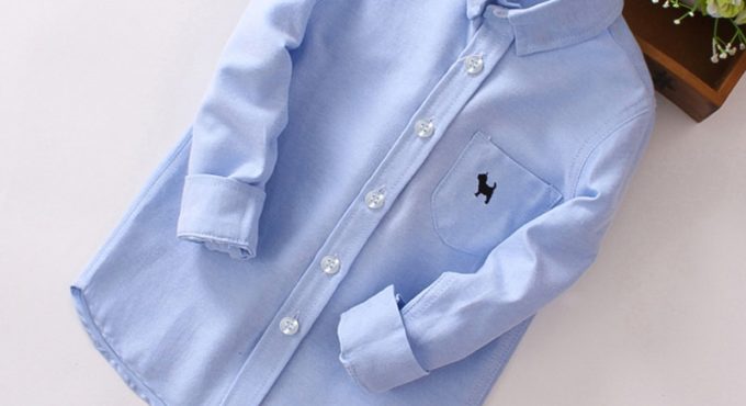 Kids Boys Shirts Long Sleeve Solid Toddler Shirts For Boys 2021 Spring Cotton Fashion School Boy Tops Children Clothes 2-11Y