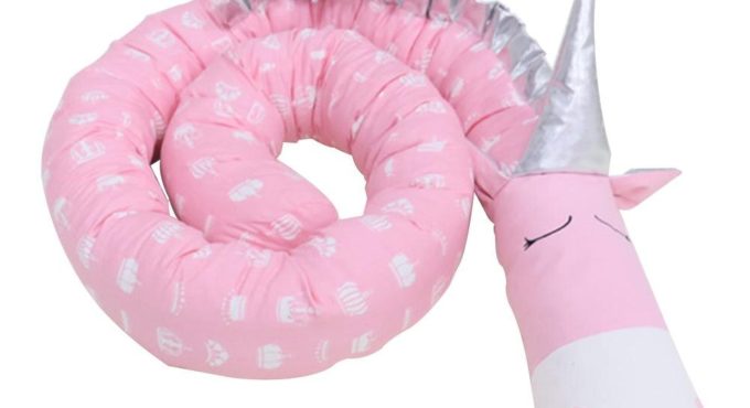 2M 3M Pink unicorn child bed safe anit-crash Bed barrier Crib Bumper Crib Bed Protector Pillow Cushion