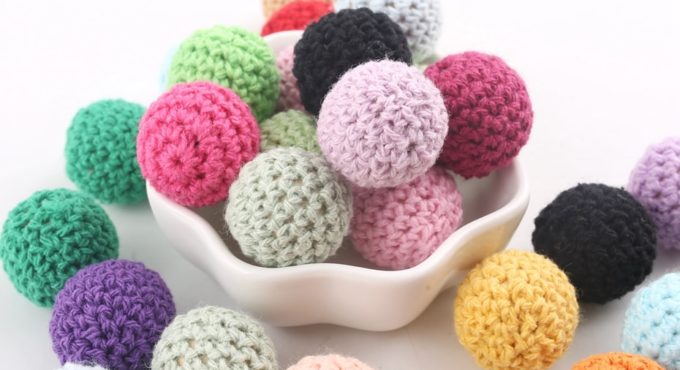 Let's make Whoesale 500pcs 20mm Crochet Beads Knit Weave Beads DIY Nursing Necklace Maple Wood Chew Beads BPA Free Baby Teethers