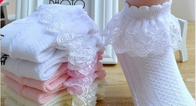 Breathable Cotton Lace Ruffle Princess Mesh Socks Children's Ankle Short Sock White Pink Yellow Baby Girls Kids Toddler