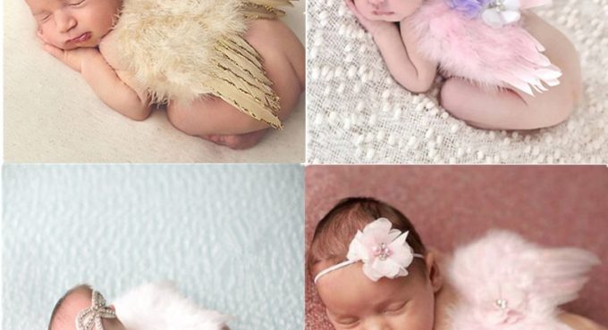 Newborn Photography Accessories Angel Wing Baby Photo Props Handmade Costumes For Infants Fotografia Crochet Costumes For Baby