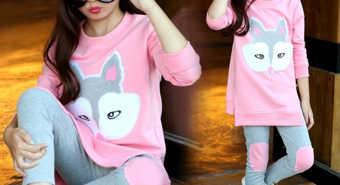 Autumn Children Clothing Cartoon Girls Sets Long Sleeve Tracksuit For 3- 13 Years old Girls Clothes Sport Suit Kids Clothes Sets