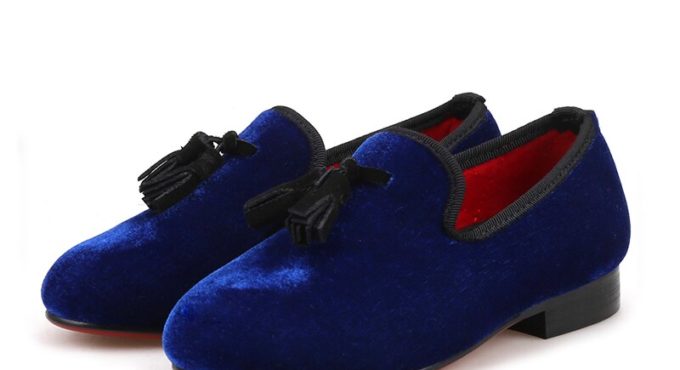 Piergitar 2018 new Parental Shoe design child velvet shoes with leather tassel comfortably cotton insole kid party loafers