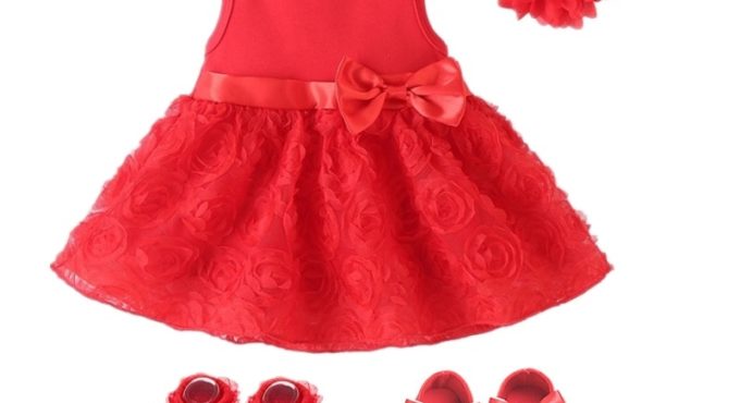 Newborn Baby Girl Dress Baby Dress Baby Clothes 0-3 Months Wedding Party Birthday Outfits 0-1 Years Dress Shoes Set Christening