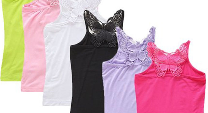 Summer Kids Underwear Vest Model Tops For Girls Candy Color Girl Tank Tops Teenager Undershirt Baby Camisole Clothing 6 8 10