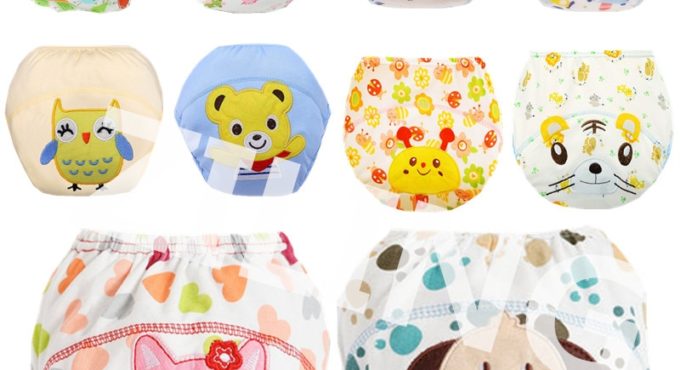 Washable Baby Diapers Reusable Cloth Nappies Waterproof Newborn Cotton Diaper Cover For Children Training Pants Potty Underwear