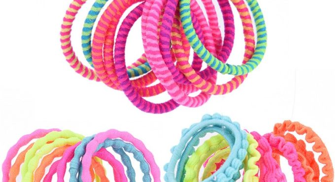 10Pcs Colorful Cute Girls Hair Band Elastic Rubber Bands Kids Hair Ropes Ponytail Holder Styling Accessories 3 Styles Wholesale