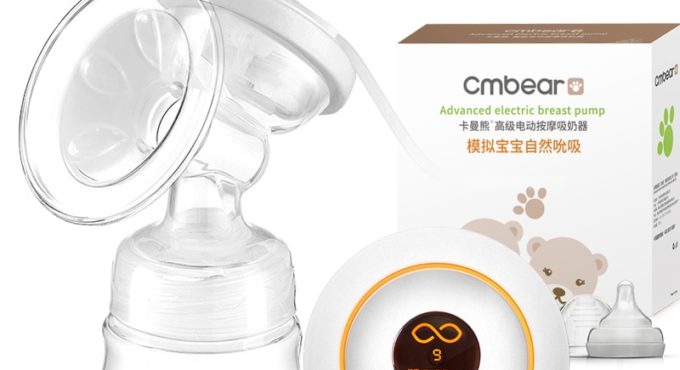 CMbear Electric Breast Pump With LED Display Adjustable Suction BPA Free Milk Bottle USB Massage Bresat Pump Baby Breast Feeding