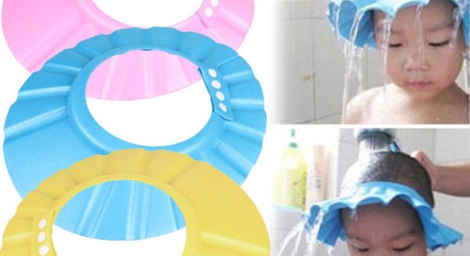 Adjustable Baby Kids Shampoo Cap Bath Shower Cap Hat Wash Hair Shield for Kids Shower Accessories