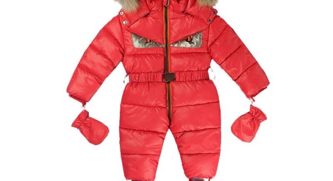 Winter baby snow overalls baby snow-proof leather fur collar infant toddler snow boots male baby female baby romper gloves socks