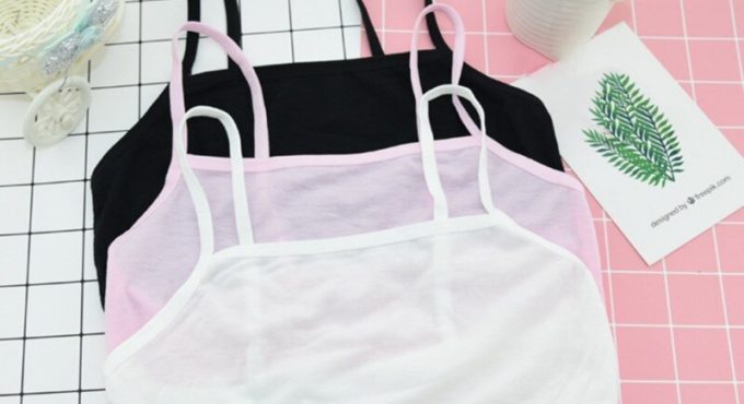 1pcs Teenage Underwear Bra Girl Children Girls Cotton Lace Wireless Young Sports Bra Children And Teens Puberty Clothes