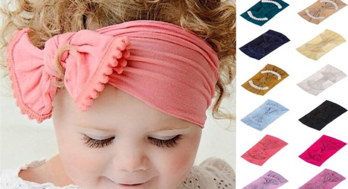 Fashion Baby Girl Headbands Cotton Bow Baby Hairband Girls Headband Turban Knot Head Wear Children Headband Bow Hair Accessories