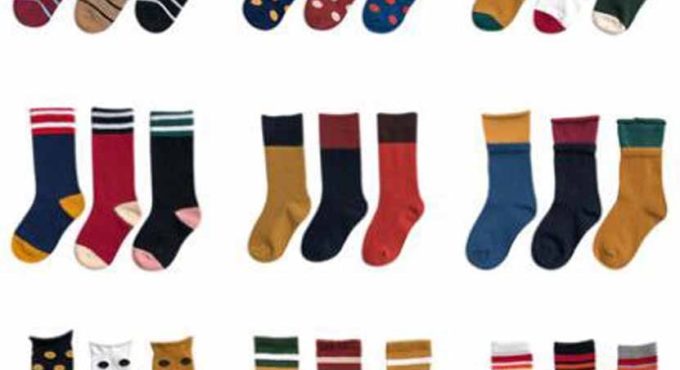 Tukla Babe New 1-12 Y Child Socks Autumn Winter Color Matching Striped Children's Pile Student Kids Boys Girls Tube Sock