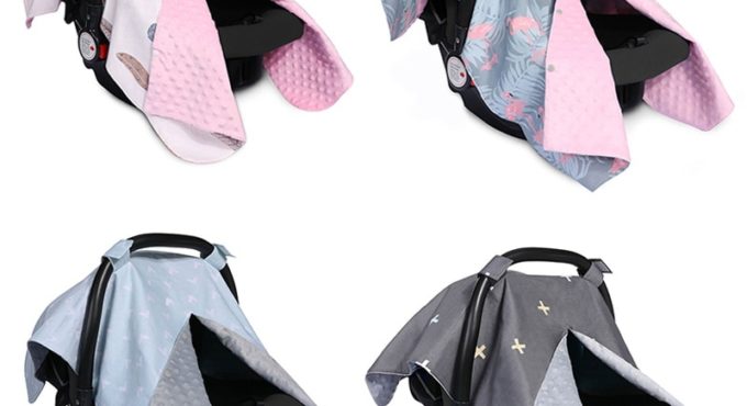 Fashion Baby Car Seat Blanket Cover Bow Newborn Baby Girls Soft Safety Car Seat Canopy Nursing Cover Multi-use Blanket Cover