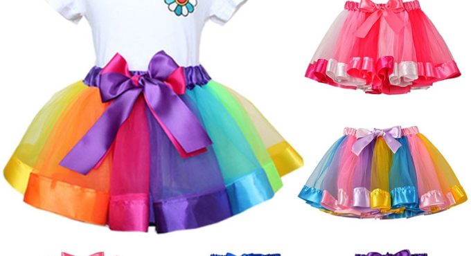 New Tutu Skirt Baby Girl Skirts 3M-8T Princess Mini Pettiskirt Party Dance Rainbow Tulle Skirts Girls Clothes Children Clothing