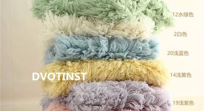 Dvotinst Baby Photography Props Real Wool Background Blanket Backdrop Mat Basket Filler Newborn Fotografia Accessoies Props