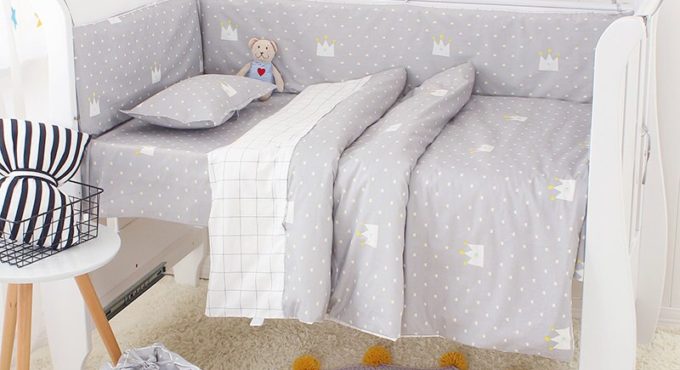 Newborn Cot Set Crib Bumper Bedding Set Infant Crib Soft Cotton Kids Bed Bumper Cartoon Baby Bed Around Protection 10 pcs/set