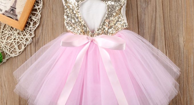 Princess Kids Baby Dress For Girls Fancy Wedding Dress Sleeveless Sequins Party Birthday Baptism Dress For Girl Summer Dresses