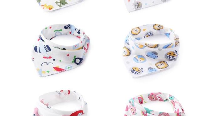 Baby Bibs Triangle Towel Cotton Cartoon Newborn Saliva Absorbent Cloth Triangle Scarf boys Girls Infant Saliva Towel PNLO