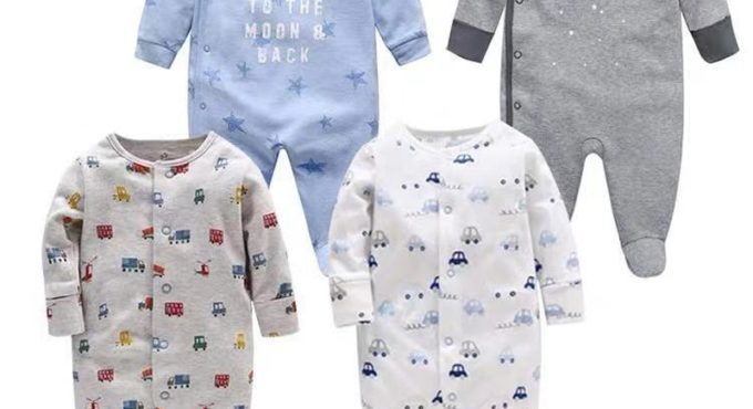 Newborn Baby Boys Girls Sleepers Pajamas Babies Jumpsuits 2 PCS/lot Infant Long Sleeve 0 3 6 9 12 Months Clothes