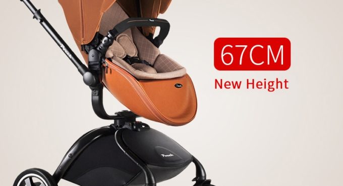 Light luxury baby stroller high landscape shock folding children's trolley can sit lie baby bb car winter and summer