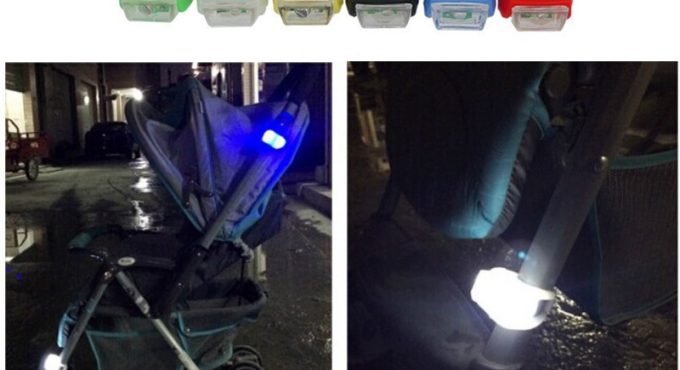 2PCS Baby Stroller Night Light Waterproof Silicone Caution lamp Outdoor Security Safety Alert LED Flash remind Caution Lamp