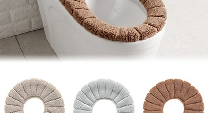 Washable Bathroom Toilet Seat Filling Soft Warmer Mat Cover Pad Cushion Seat Covers