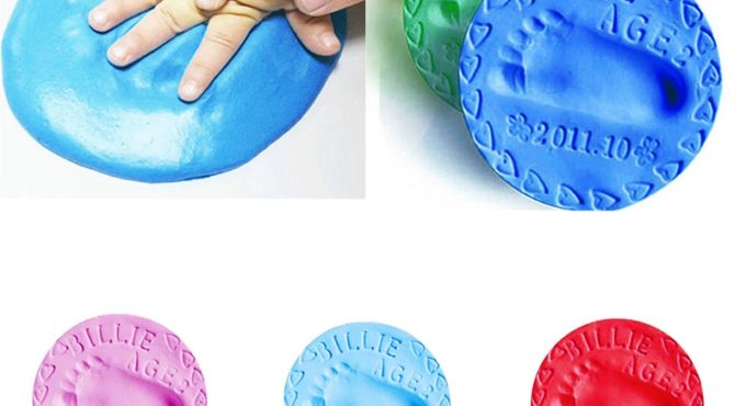 Baby Care Handprint Air Drying Soft Clay Baby Footprint Imprint Kids Casting Parent-child hand inkpad fingerprint